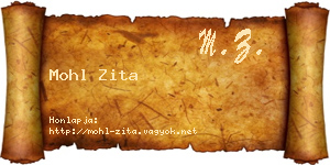 Mohl Zita névjegykártya
